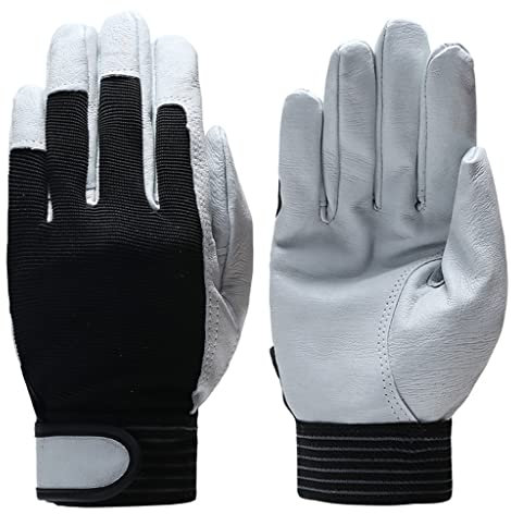 Samnuerly Arbeitshandschuhe Lederarbeiter Arbeit Schweißen Garten Sport Motorradfahrer Handschuhe (Farbe : C, Größe : M-Code) (C XL-Code)