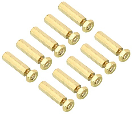 PATIKIL 10mm+3mm M2 Abstand schrauben, 100 Pack Messing Hex PCB Abstands muttern für Mutter bretter, Computer gehäuse, Leiterplatten, Elektronik, Goldton | Abstandshalter Gewindemutter Abstandsbolzen für Mutter Bretter, Computer Gehäuse, Leiterplatten, Elektronik, Goldton