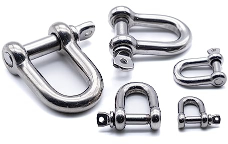 Stainless steel D shackle A4 316 marine grade - Other sizes/quantities available - (M8, 4)