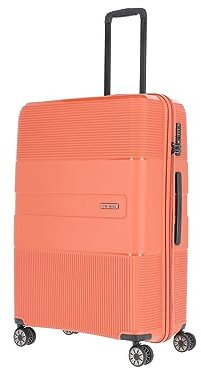 Travelite 4-Rad Hartschalen Koffer groß mit TSA Schloss, Gepäck Serie WAAL: Stabiler Trolley mit recyceltem Innenfutter, 76 cm, 98 Liter