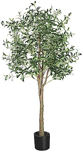 YOLEO Künstlicher Olivenbaum 180cm kunstpflanze Künstliche Pflanzen groß Olivenbaum Künstlich Kunstbaum wie echt für Wohnzimmer Schlafzimmer Büro Deko (Typ 2)