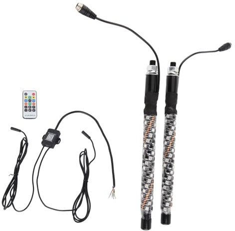 LED Whip Lights, Sound Activated IP67 Waterproof LED Flagpole Lamp 20 Colors Remote Control for Truck