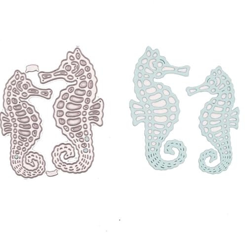 Stanzenshop Stanzschablone Zwei Seepferdchen, Meer, Tiere, Fische, Stanzformen, Schablonen, Scrapbooking, Kartenherstellung, DIY, Prägeschablonen, Papierkarten, Cutting Dies
