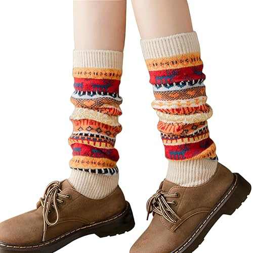 Bseical Jambières pour femmes, jambières tricotées d'hiver, jambières de ballet pour filles, jambières au néon, jambières en fourrure, protège-jambes tricotés pour Femme et Fille