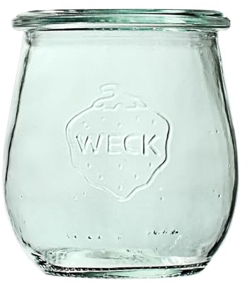 Weck Tulpe 220 ml 12-teiliges Glas zum Einmachen von Konfitüren, Säften, luftdichtes Aufbewahren von trockenen Zutaten