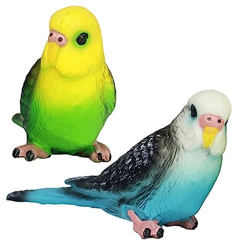 ANDRESLAD 2stücke Realistische Vogelornamente Kunststoff Lebensechte Papageienmodelle Für Garten Und Landschaftsdekoration Als Spielzeug Für Junge Mädchen
