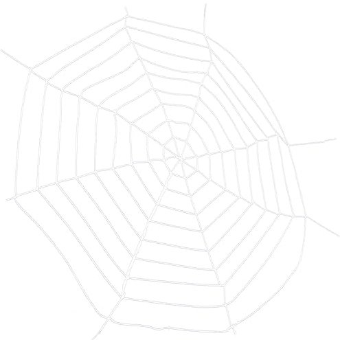 FUNOMOCYA Halloween Spooky Plüsch-Spinnennetz Dekoration Für Partys Weißes Weiches Netz Für Gruselige Atmosphäre Für Garten Haus Fenster Und Mehr