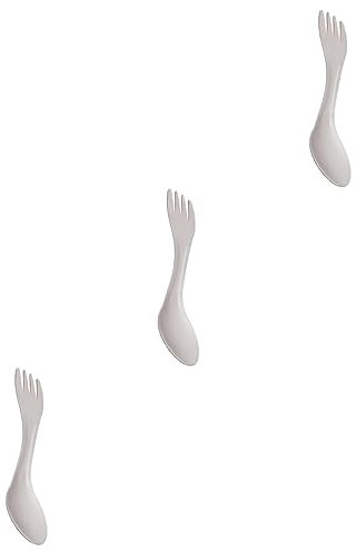 VANZACK 3pcs Double-Ended Spork Titanium Spoon Fork Portable Cutlery Camping Tableware for Outdoor Dining Picnic Cutlery Multifunction Spoon