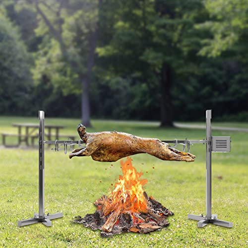 JDBDU Parrilla de puercocho con motor de 30 kg, acero inoxidable, asador, parrilla de cordero, parrilla grande para pollo y cochinillo, altura ajustable, parrilla de chashlico con motor