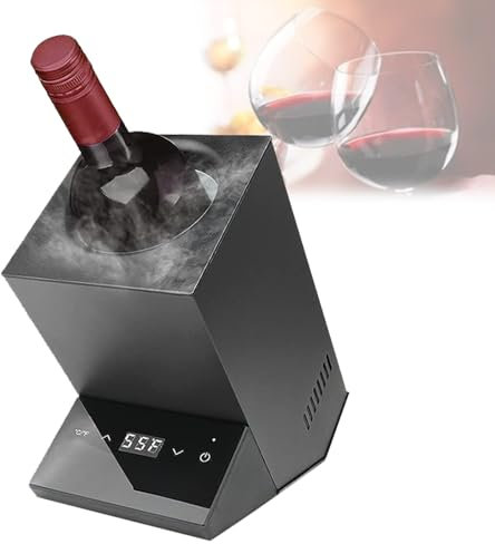 Bottle Wine Cooler Electric with Digital Touch Screen Controls & LED Light, Stainless Steel Wine Chillers Bucket for Red & White Wine or Some Champagne,B