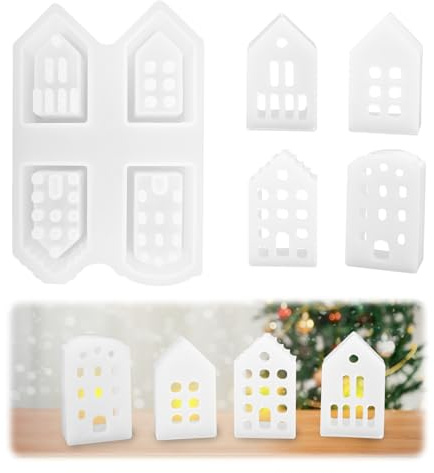 Silikonform Haus, Silikonformen Gießformen Häuser, Mini Raysin Gießpulver, Silikonform Häuser, Gießformen Silikon Häuser, Weihnachten (haus773)