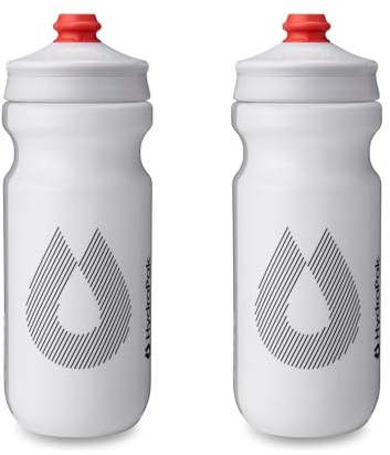 HydraPak | Polar Bottle - Breakaway Surge Lightweight Bike Water Bottle 2-Pack - High Flow, Cycling & Sports Squeeze Bottle (White, 600ml / 20oz)