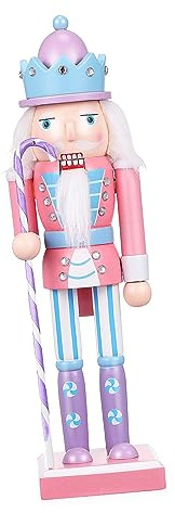 Amosfun Rosa 255cm decoración Cascanueces Cascanueces Figura de muñeca de Nuez árbol Padre navideños Christmas de Madera de Navidad de Navidad