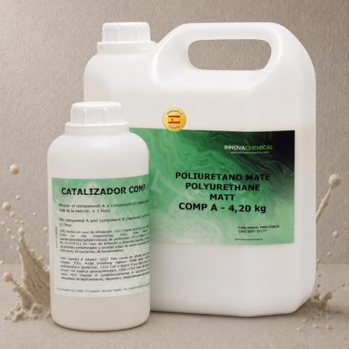 INNOVA CHEMICAL Barniz Poliuretano al Agua 2C Mate 5kg para Microcemento