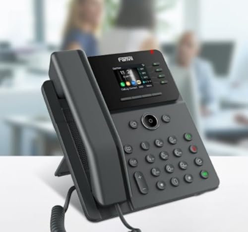 Fanvil V61W Telefono IP WiFi, 4 Linee SIP, 12 Tasti Programmabili, Display LCD, Supporto Cuffie RJ9, Nero