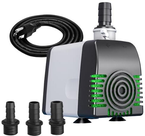 Zoronk 550GPH High-Efficiency Submersible Water Pump, Quiet Design for Fountains, Ponds, Aquariums, Hydroponics & Outdoor/Indoor Use.