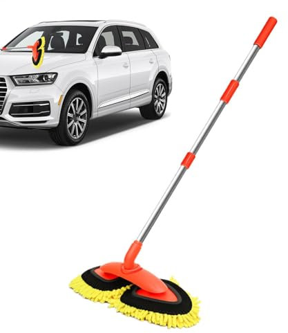 Acunny Brosse de nettoyage pour sol - Manche long - Outil de nettoyage de pare-brise réglable - Rétractable - Pour la maison