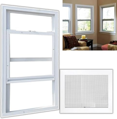 YVYKFZD Fenêtre de sous-sol verrouillables, Fenêtre Coulissante en aluminium avec moustiquaire, fenêtres de maison ventilé, Fenêtre de Remplacement mobil, granges, garages et salles de bains(WxH 24x36