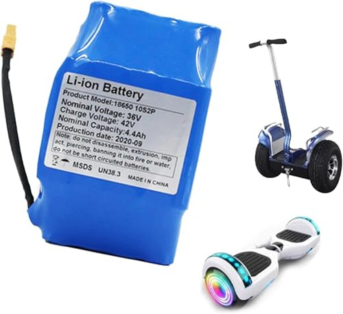 36 V 4400 mAh Lithium-Hoverboard-Ersatzakku, 36 V 10S2P Elektrofahrrad, Hochleistungs-Lithium-Ionen-Akku für Elektrofahrrad-Hoverboard mit XT60-Stecker