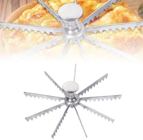 Whole Pie Cutter, Pie Marker 5/6/7/8/9/10/12 Slice Pie Cake Marker Aluminum Alloy Portion Divider, Pie Pan Divider Insert Pie Separator Cutter Baking Tools for Kitchen Party Commercial Home (9 Cut)