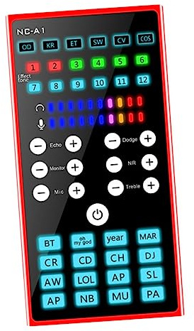 SEWACC Live-soundkarte Für Streaming Professioneller Audiointerface Mit Voice Changer Kompakt Und Einfach Bedienbar Für Handy-Sound Und Live-übertragungen