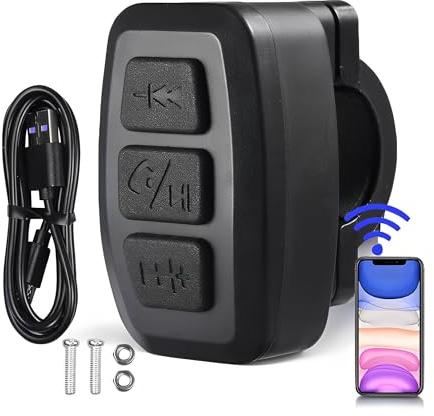Wireless Bluetooth Media Knappar Controller IPX6 Vattentät Fjärrkontroll för IOS Android -telefoner Bilcykel Motorcykel Rattstång (Svart)