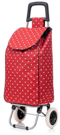 37 Litre Folding Large Lightweight Shopping Trolley, Hard Wearing & Foldaway for Easy Storage, Large Shopping Trolley on 2 Wheels Shopping Cart