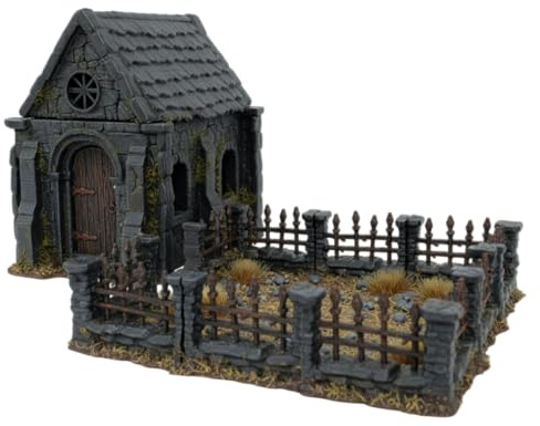 Tims Plum Crypt & Cemetery Walls Set - 28 mm Tabletop Terrain Modular