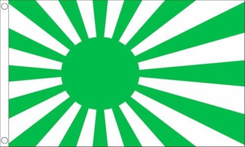 Bandiera del Giappone Sol Levante Verde 1,5 x 0,9 m 100% Poliestere Con Occhielli Giapponese FlagSuperstore