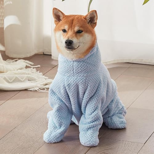 Hundmorgonrock, hundtorkrock, hundbadrock, hundbadrock, valp rock, absorberande och snabbtorkande, för husdjur valp hundar efter bad, bad, våt gång, blå