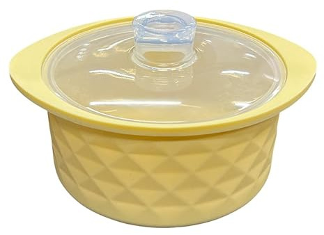 Pentola a vapore in silicone per microonde, da 850,5 g, adatta al forno e alla lavastoviglie fino a 250 °C, facile da pulire, pentola per microonde con manico e coperchio, design coreano, ciotola per
