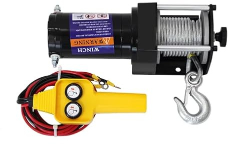 Verricello, Estrattore Per Verricello Elettrico Con Paranco Di Auto-aiuto Automobilistico 12V / Mini Gru Montata Su Auto Per Impermeabilizzazione Fuoristrada,per Garage(12V-2000LBS)
