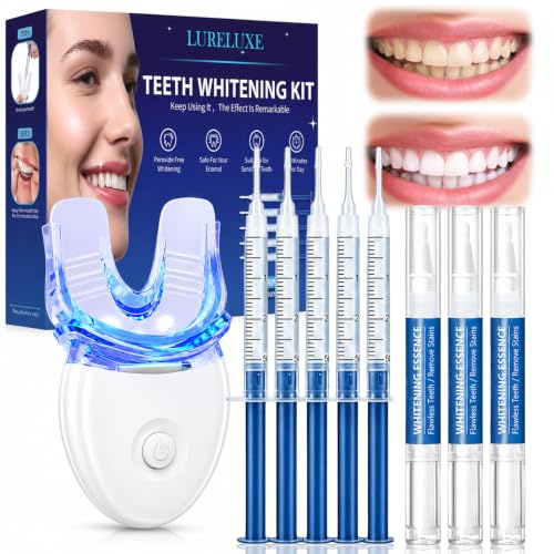 Kit Blanchiment Dentaire Professionnel,5 blanchisseur de dents,3 Pièce stylos de Blanchiment Dents,Élimine les Taches Profondes,Élimine les Taches de Café,Thé,Vin,Pour un Sourire Éclatant