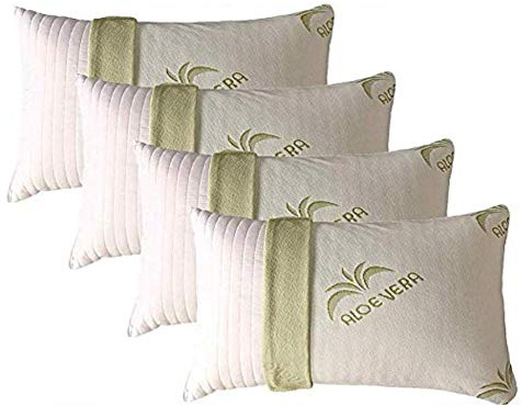 EVERGREENWEB 4 Memory Foam Schaumstoffkissen mit Aloe Vera 40x70 Höhe 15 cm, Gegen Nackenschmerzen, Herausnehmbar, Waschbar | Kissen SEIFENMODELL