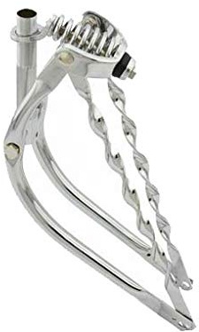 Lowrider Chrome 20 Bike Bent Spring Fork 1 with Twisted Bars. for 20 Bikes, Bicycles. Bike Part for Cruiser, BMX, Trike, Bicycle Parts