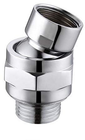 KES Duschkopf Regendusche Kugelgelenk Schwenkkopf Ersatzteil Kugelkopf für Duscharm Strahlregler Brausekopf Verstellbar Duschanschluss Messing G 1/2 Poliert Chrom, PSB101-CH