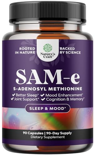 Pure SAM E Supplement 150mg - Nootropic Same 150mg Per Serving for Memory & Brain Support Joint & Liver Health - Natural S-adenosylmethionine for Mood Balance - 90 Count