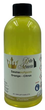 Dufte Momente Sauna Aufguss Konzentrat Orange-Citrus - 500ml in PET-Flasche mit Tropfverschluss und Kindersicherung