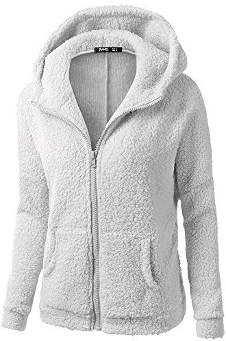 Yowablo Pullover Damen Lang Langarm Rollkragenpullover Weihnachtspullover Norweger Pullover Sweatshirt Hoodies Sweatshirt Langarmshirt Strickpullover Kapuzenpulli Bolero (XL,Hellgrau)