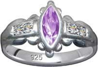 Jugendstil Art Nouveau Fingerring Echt Sterling Silber 925 Zirkonia Kristalle Liebe Glaube Hoffnung Emotion Symbol Motiv Stil Objekt extravagant neu gut schön modisch weiss klar transparent Fingerring