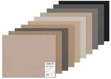 MI-TEINTES 50X65 160G Grautöne, Packung 10 Blatt