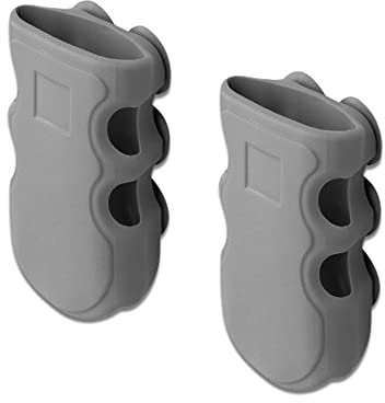 Paquete de 2 soportes para cabezal de ducha con ventosa, soporte de ducha de silicona, soporte de pared para cabezal de ducha de mano, montaje reubicable sin taladrar para baño (gris)