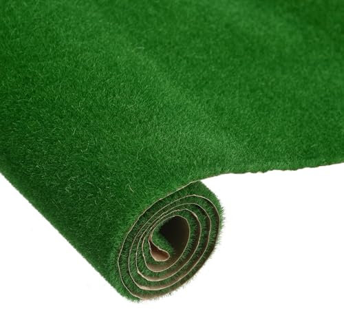 sourcing map Artificial Model Grass Mat 10 x 19.7 Green Small Realistic Fake Turf for Garden Lawn Decoration Model