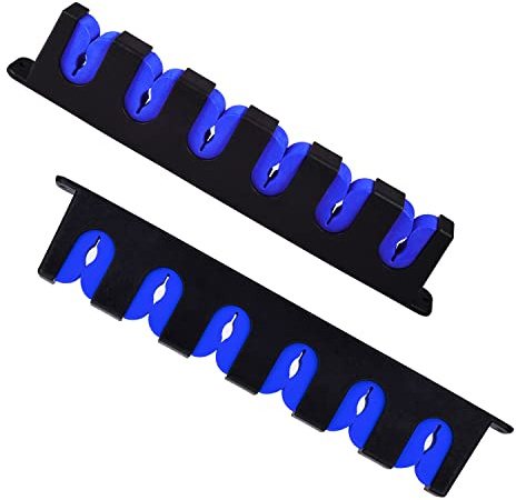 SAVITA 1 Par Soporte para Cañas de Pescar Pared, Horizontal Estante Cañas de Pescar Almacenamiento de 6 Postes Soporte para Cañas de Pescar para Pared Garaje Barco