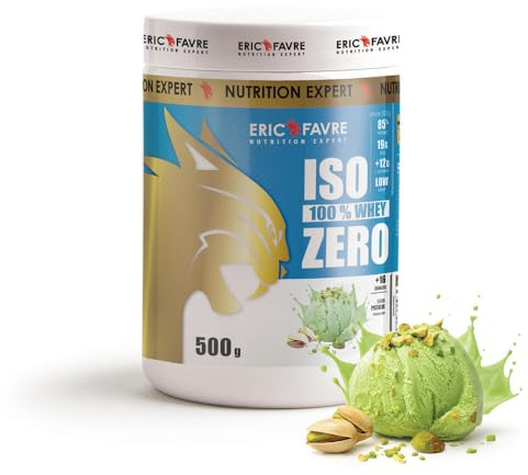 ISO WHEY ZERO 100% Pure Protein - Pure Whey Protein Isolate es sabroso y sirve para ganar masa muscular - Rápidamente asimilable - 500g - Laboratorio Francés Eric Favre (Pistacho)