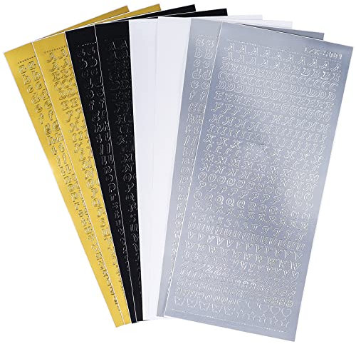 Klebebuchstaben Wachsbuchstaben für kerzen, 8 Sheet Sticker Buchstaben Set, Groß- und Kleinbuchstaben mit Zahlen für Kerzen zur Taufe Kommunion Hochzeit Klebebuchstaben Gold