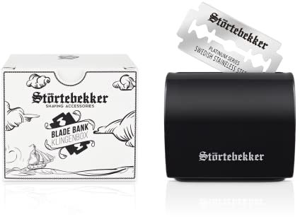 Caja para cuchillas de afeitar Störtebekker® Premium - Caja para desechar cuchillas de afeitar usadas - Almacenamiento perfecto para cuchillas de afeitar y cuchillas rectas - Caja cuchillas Zero Waste