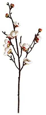 4 fiori artificiali in seta, fiori di prugna, 47,5 cm, fiori artificiali, fiori decorativi natalizi per feste, bianco