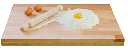 Asse Pasta, Mattarello Incluso, 100% Legno Faggio, 50X30X1,9cm, Con Gradino (2,2cm)