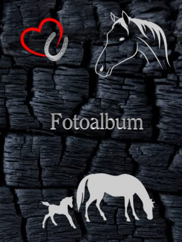 Fotoalbum für Pferde Ponys Pferdealbum Reitturnier Geschenkidee Malbuch Stammbaumbuch Foto Tagebuch Alpaka Pferderassen Züchterbuch Haustiere ... Reiten Fohlen Hengst Esel Haflinger Dunkel